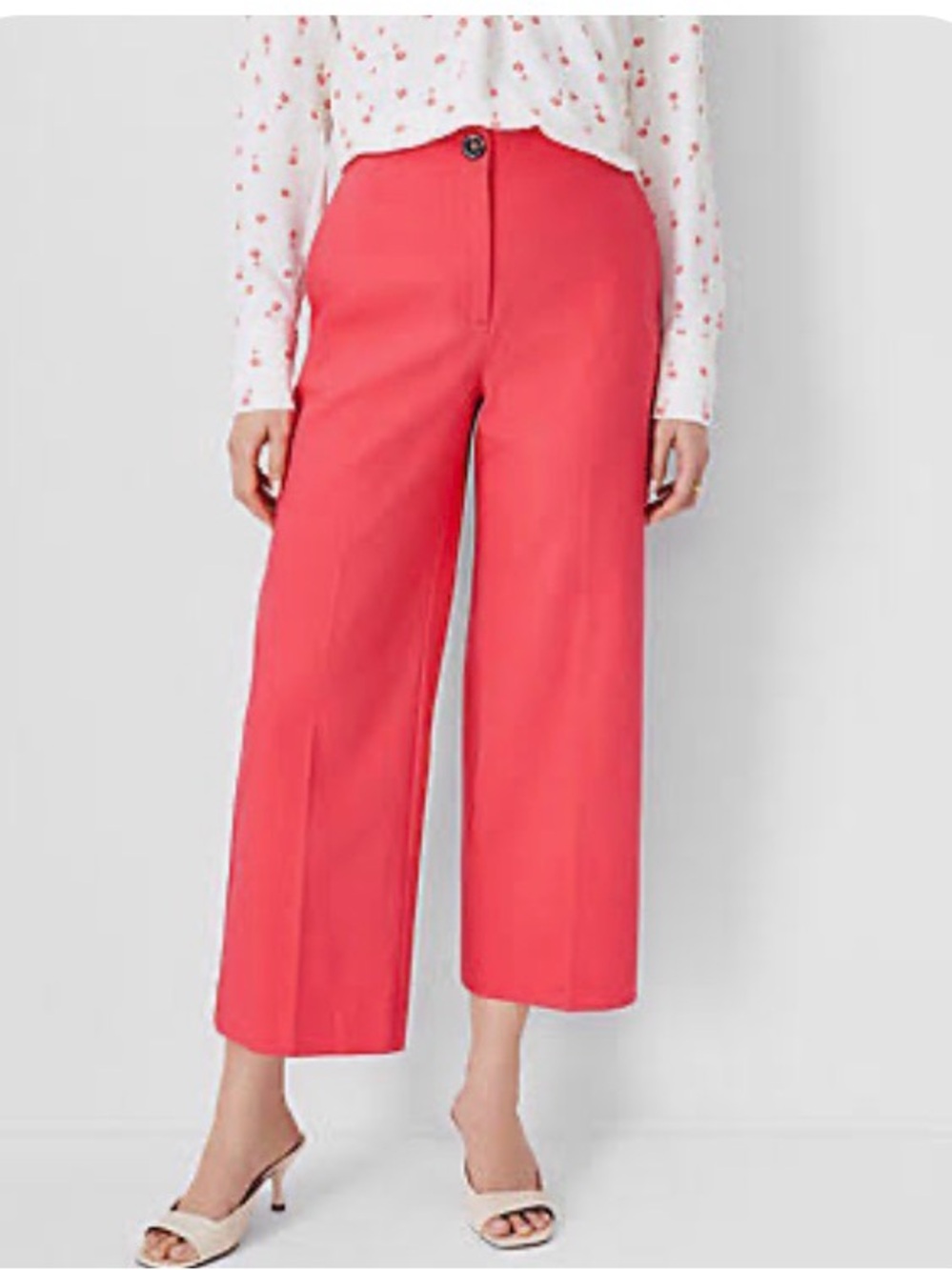 Ann Taylor The Kate Cropped Wide-Leg Pants 12